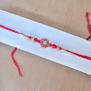 Floral Rudraksha Mauli Rakhi Bracelet for Brother