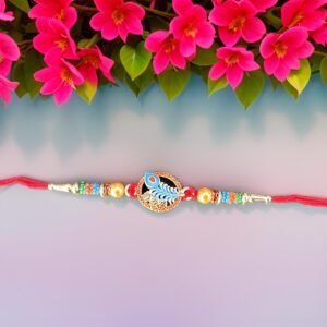 Designer Peacock Morpankh Rakhi Bracelet for Brother