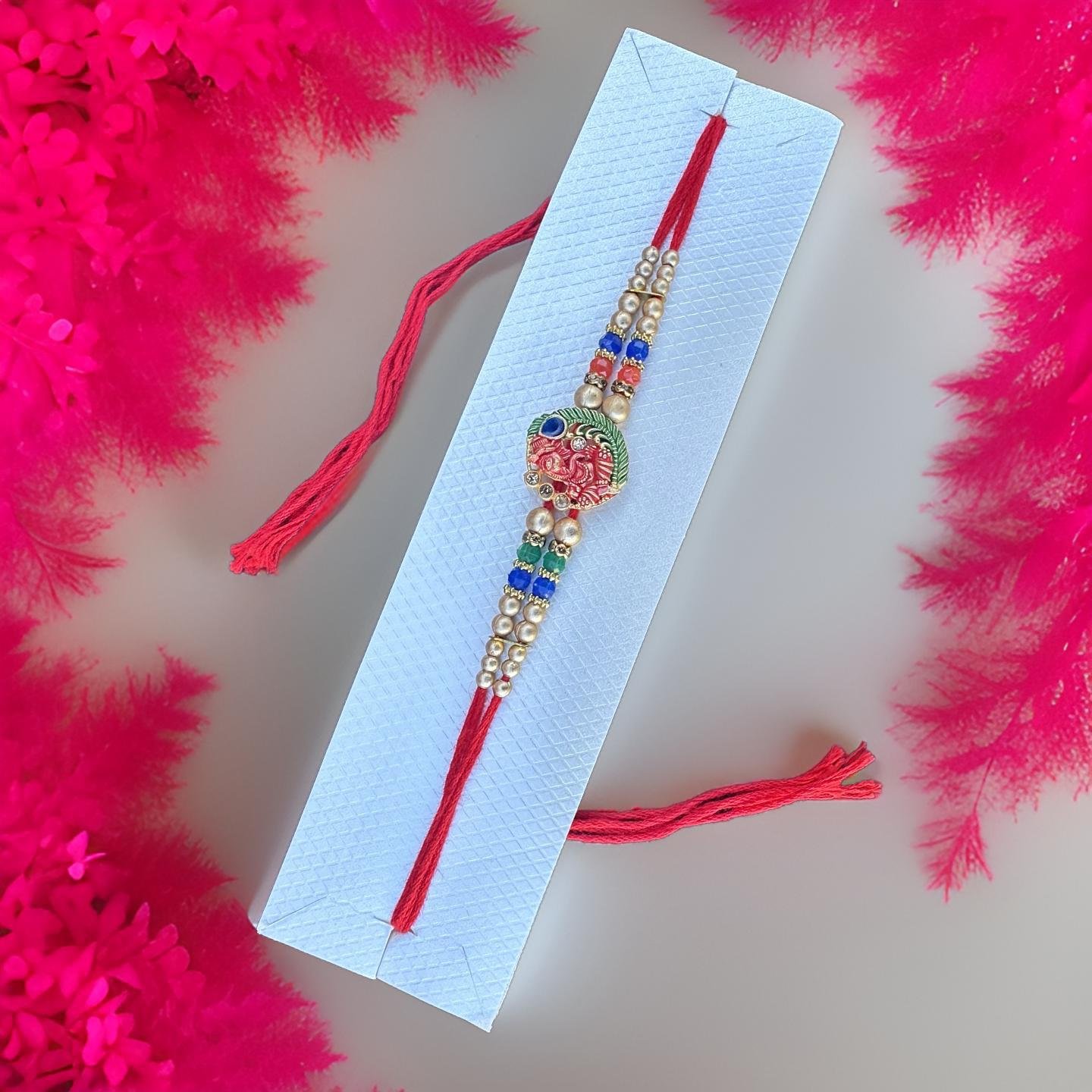 Rakhi - Ganeshji Rakhdi for Brother Bhaiya shipped from Australia Canada USA UK - Image 2