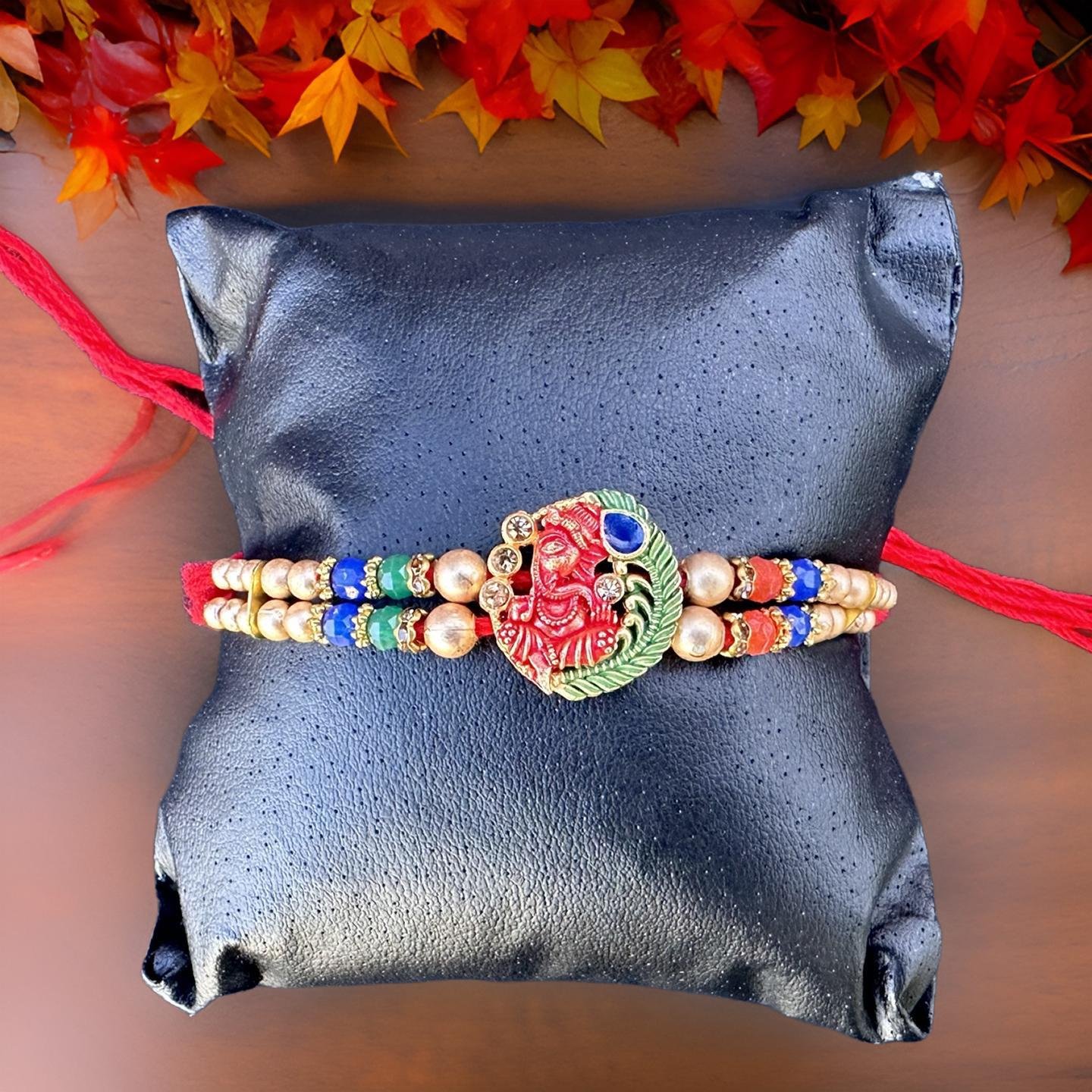 Rakhi - Ganeshji Rakhdi for Brother Bhaiya shipped from Australia Canada USA UK - Image 4