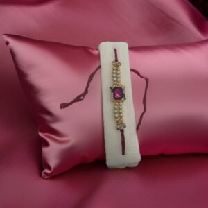 Pink Diamond Rakhi Bracelet for Brother