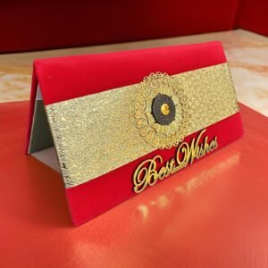 Golden Flower Best Wishes Velvet Envelope