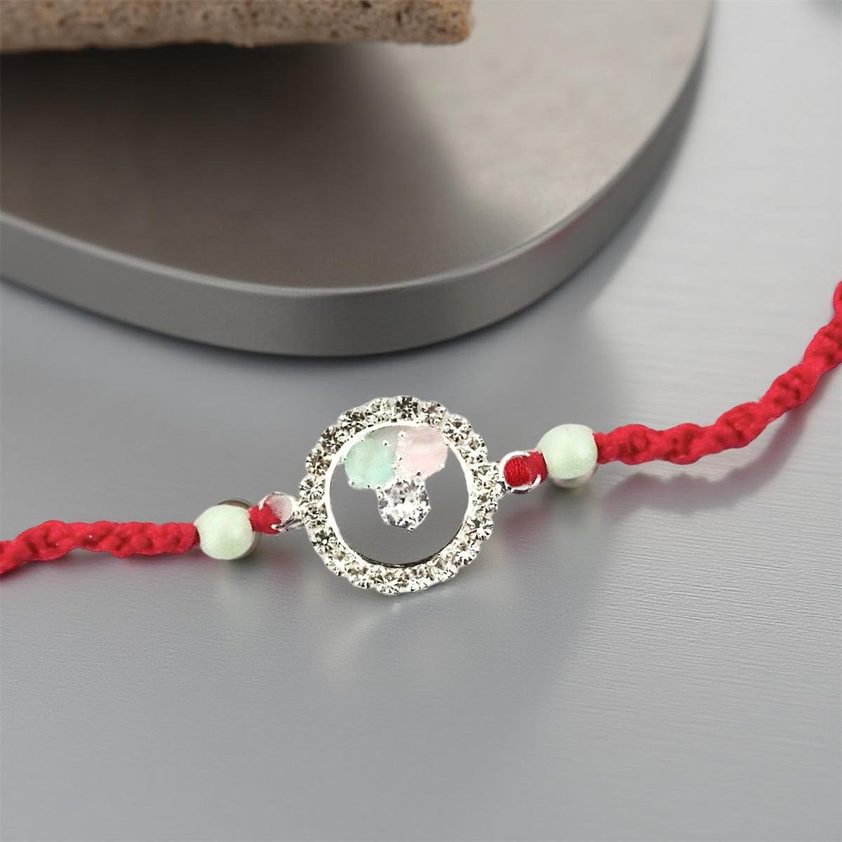 Rakhi - Multi-Stone Rakhdi for Brother Bhaiya shipped from Australia Canada USA UK - Image 2