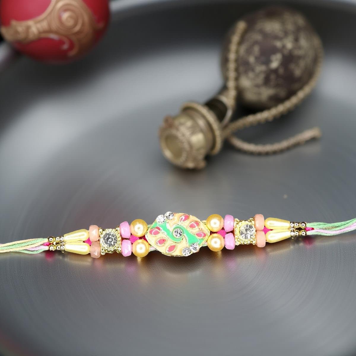 Rakhi - Minakari Rakhdi for Brother Bhaiya shipped from Australia Canada USA UK - Image 4