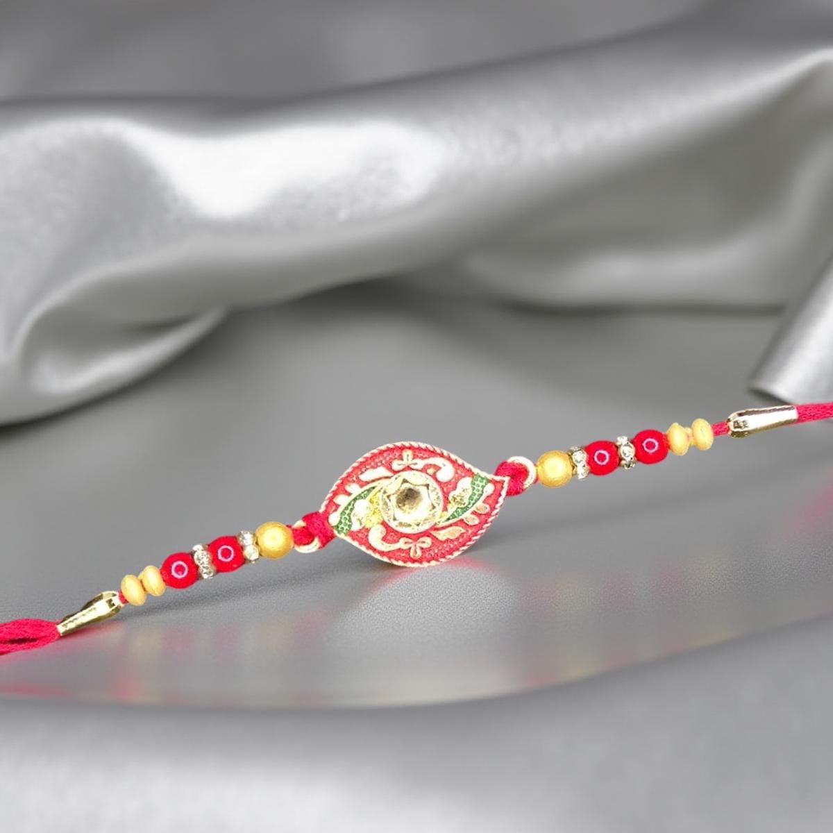 Rakhi - Minakari Rakhdi for Brother Bhaiya shipped from Australia Canada USA UK - Image 2