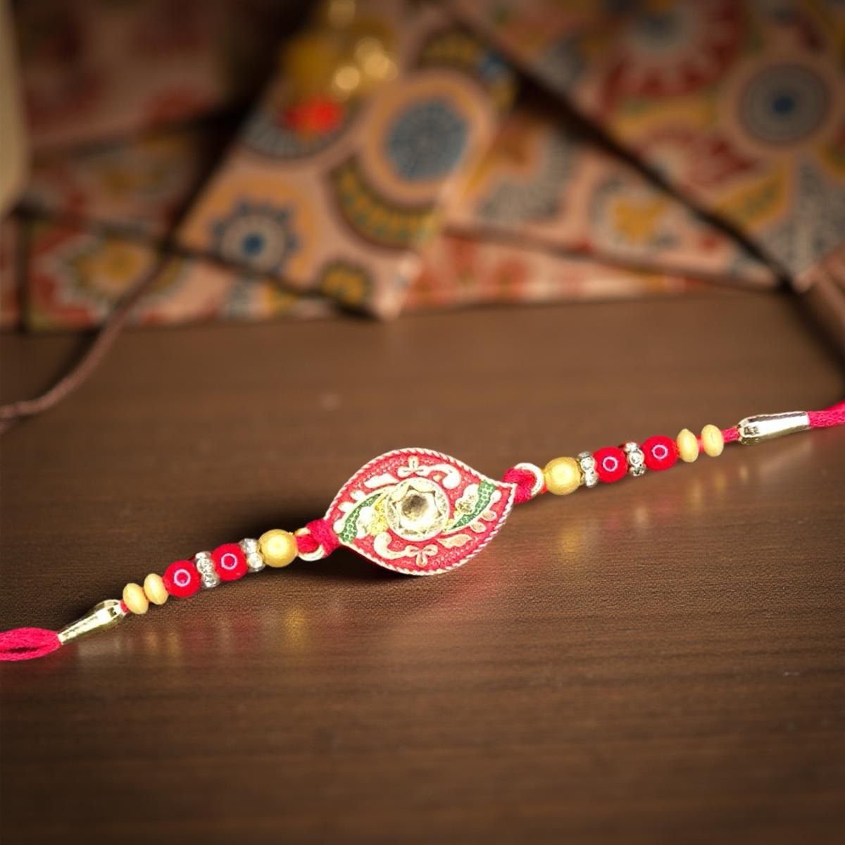 Rakhi - Minakari Rakhdi for Brother Bhaiya shipped from Australia Canada USA UK