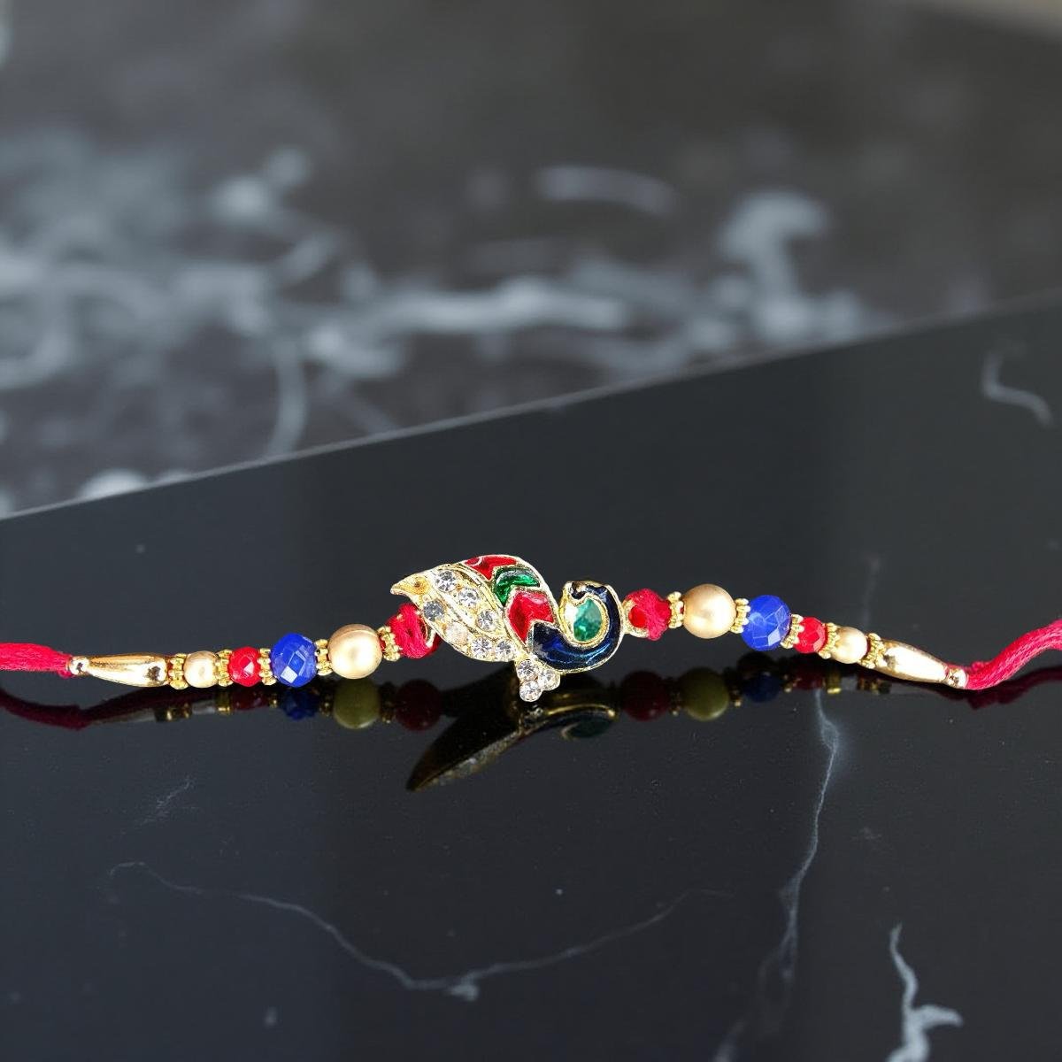 Rakhi - Morpankh Rakhdi for Brother Bhaiya shipped from Australia Canada USA UK - Image 2