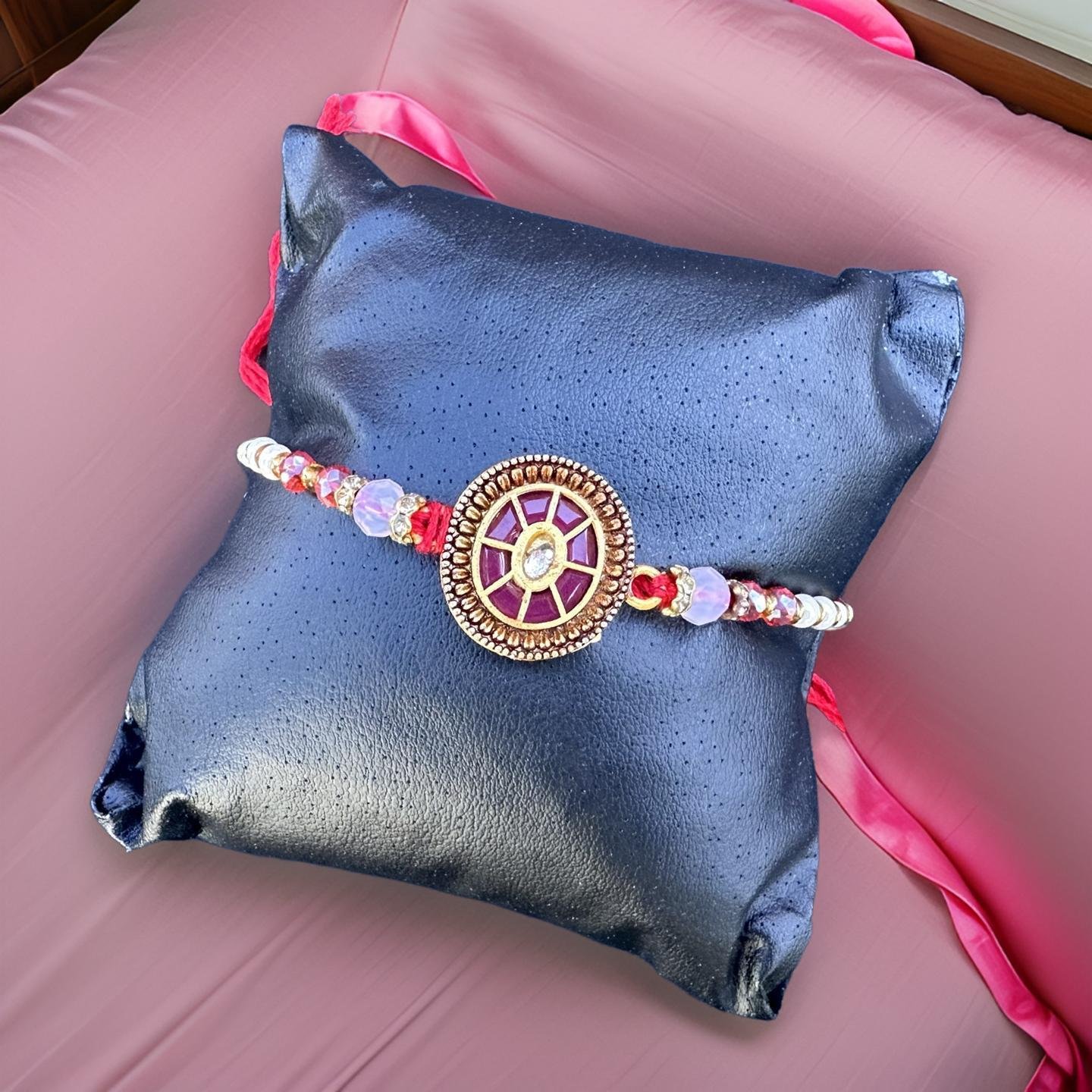 Rakhi - Minakari Rakhdi for Brother Bhaiya shipped from Australia Canada USA UK - Image 3
