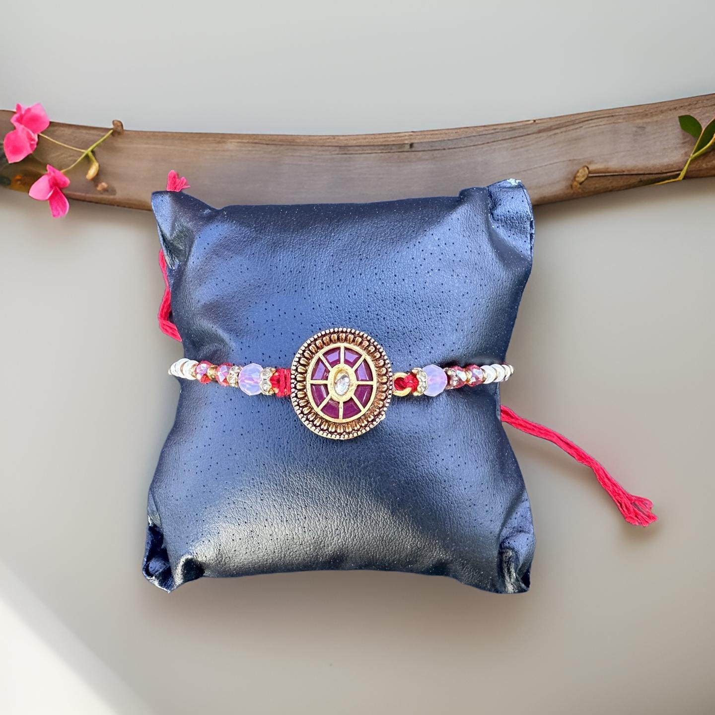 Rakhi - Minakari Rakhdi for Brother Bhaiya shipped from Australia Canada USA UK - Image 2