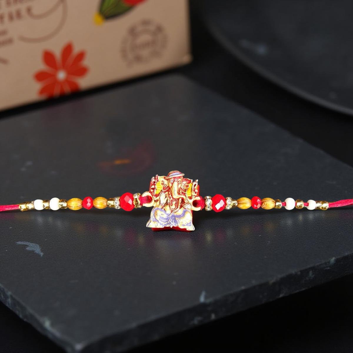 Rakhi - Ganesha Rakhdi for Brother Bhaiya shipped from Australia Canada USA UK - Image 3