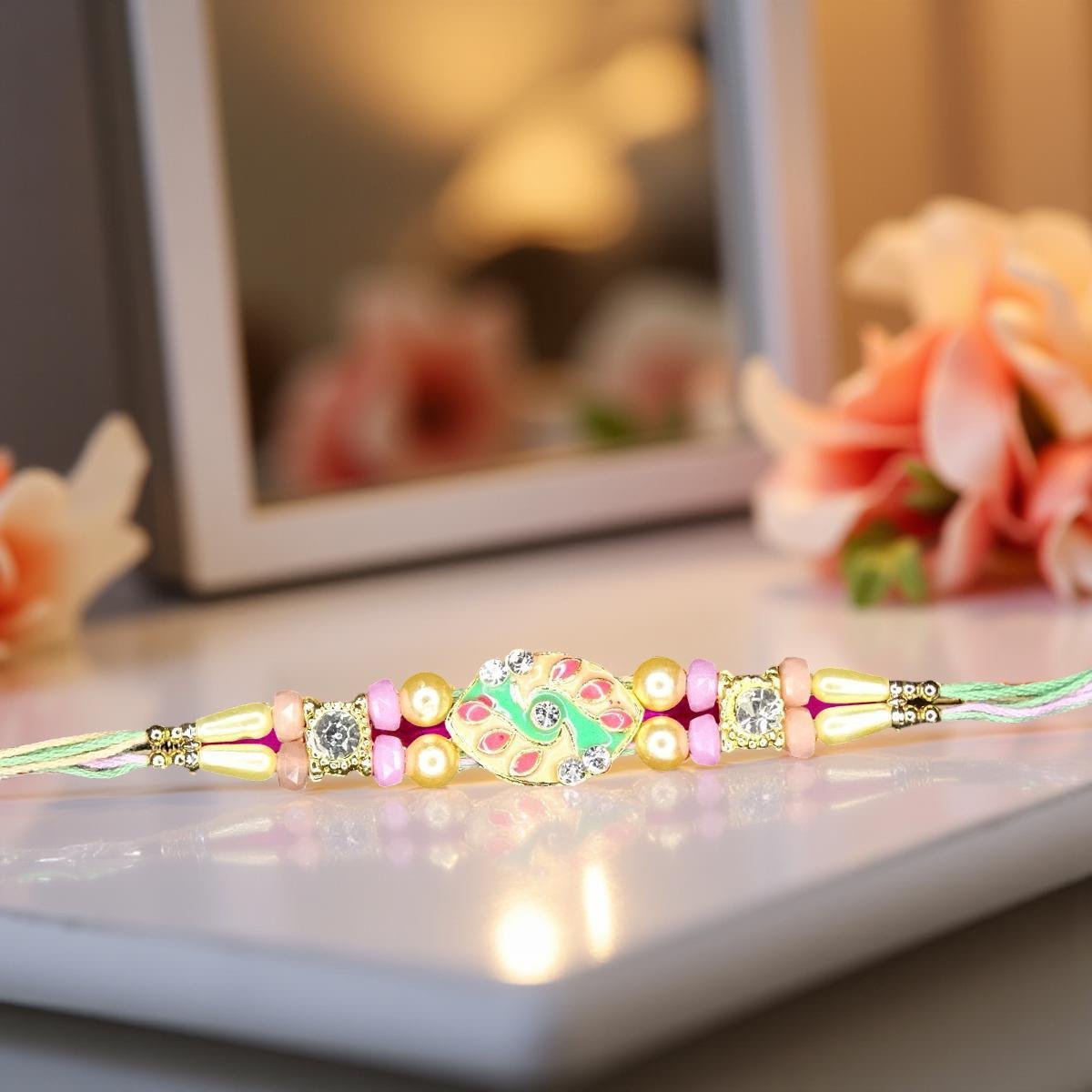 Rakhi - Minakari Rakhdi for Brother Bhaiya shipped from Australia Canada USA UK