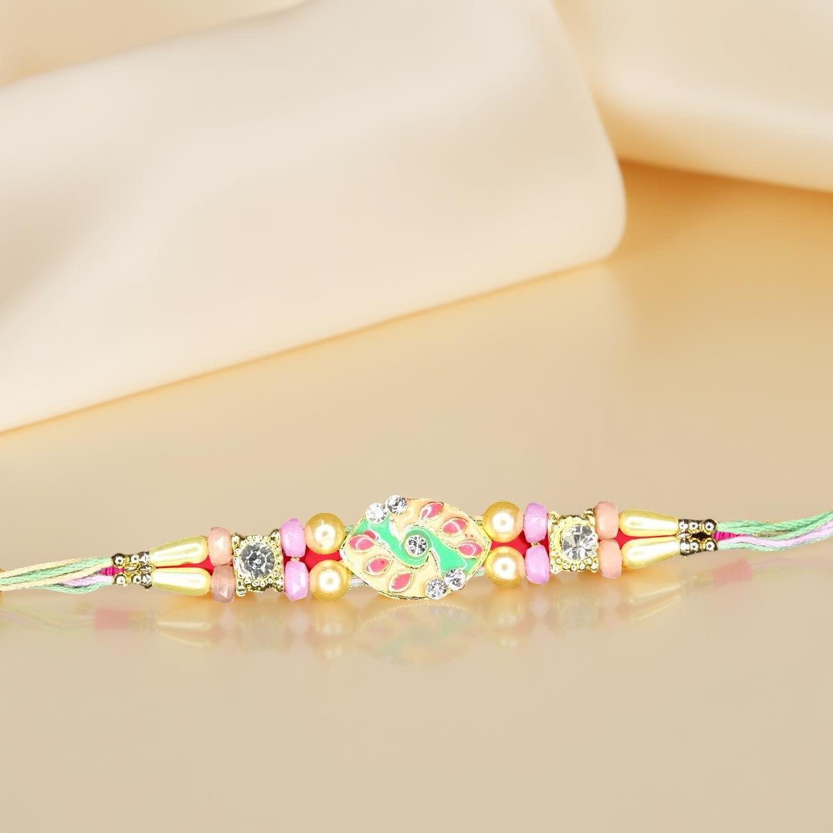 Rakhi - Minakari Rakhdi for Brother Bhaiya shipped from Australia Canada USA UK - Image 3